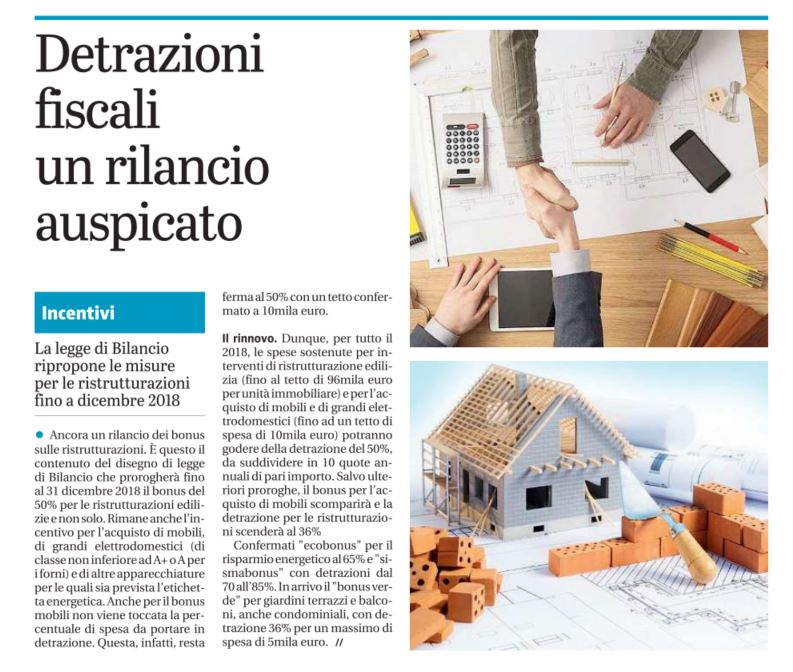 Detrazioni Fiscali 2018